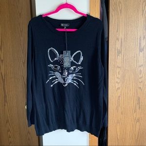 BNWT Women’s sequin cat sweater